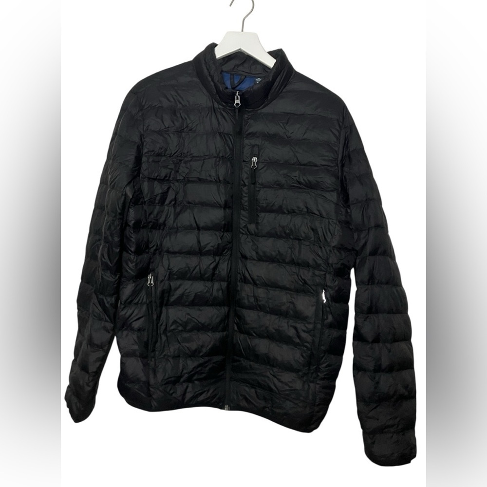 Club Room Mens’ Packable Down Puffer Jacket M Performance Full Zip Travel Black